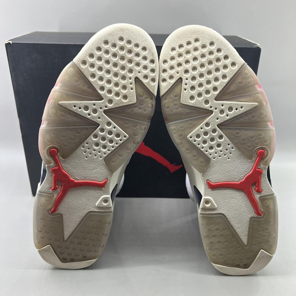 Air Jordan 6 Retro Tinker Shoes Men Size 9.5 White Grey Infrared Mid Sneakers - Picture 7 of 9